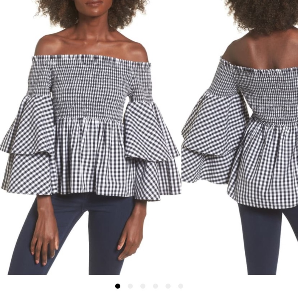 BP ruffle sleeve off the shoulder top